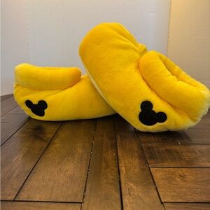 Mickey Mouse Shoes Yellow Plush Slippers with Black Mouse Ears
